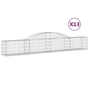 Berkfield Arched Gabion Baskets 13 pcs 300x30x40/60 cm Galvanised Iron