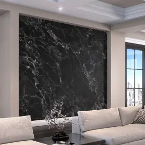 Origin Murals Marble Black Matt Smooth Paste the Wall Mural 300cm wide x 240cm high