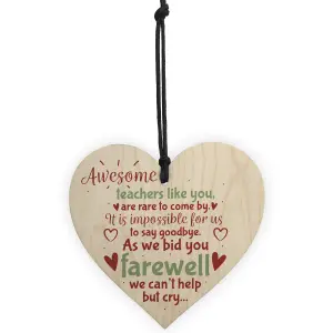 Red Ocean Goodbye Teacher Gift Wooden Heart Leaving Gift Teaching Assistant Nursery School Present