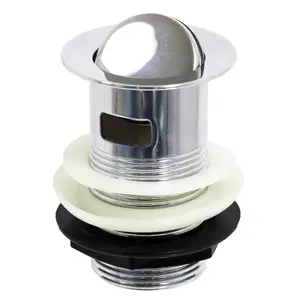 SPARES2GO Chrome Slotted Sink Basin Bathroom Kitchen Waste Flip Plug (1 1/4")