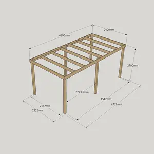 Garden Pergola 6 Posts - Wood - L240 x W480 x H270 cm - Light Green