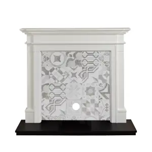 Focal Point Montana White & black MDF Artisian Fireplace surround set