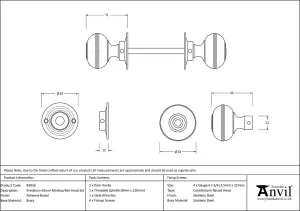 From The Anvil Polished Nickel 63mm Prestbury Mortice/Rim Knob Set