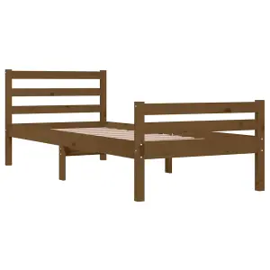 Berkfield Bed Frame Honey Brown Solid Wood 100x200 cm