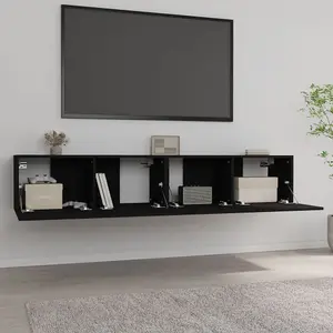 Berkfield TV Cabinets 2 pcs Black 80x30x30 cm Engineered Wood