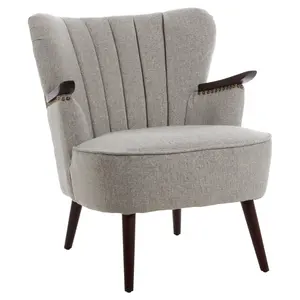 Interiors by Premier Vibrant Taupe Fabric Armchair For Livingrooms, Comfortable Highback Textured Taupe Chair For Bedrooms