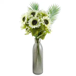 50cm Smoke Grey Diamond Tall Glass Vase