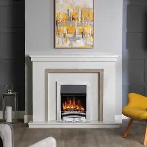 Dimplex Optiflame 2kW Chrome effect Electric Fire (H)550mm (W)403mm (D)90mm