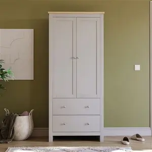 Vida Designs Arlington 2 Door 2 Drawer Grey Wardrobe