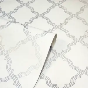 Arthouse Ornate Trellis Grey Wallpaper