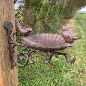 Cast Iron Wall Mounted Bird Feeder Bath Venus Hanger (Set of 2)