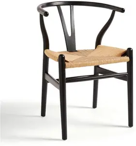 Dunelm Lara Wishbone Dining Chair, Beech Wood, Mid Century, Lara Black/Natural, Beech Wood/Wood