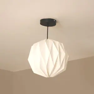 ValueLights Astrid Easy Fit White Origami Paper Fold Ceiling Light Shade - Bulb Included