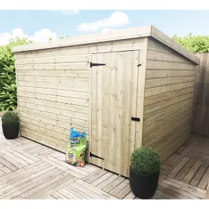 9 x 4 WINDOWLESS Garden Shed Pressure Treated T&G PENT Wooden Garden Shed + Single Door (9' x 4' / 9ft x 4ft) (9x4)