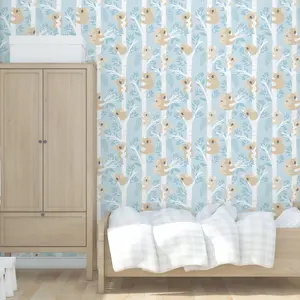 Galerie Tiny Tots 2 Light Blues Glitter Koalas Smooth Wallpaper