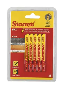 Starrett BU218-5 Multi Purpose Jigsaw Blades 18tpi - 50 x 9.5 x 1mm - Pack of 5