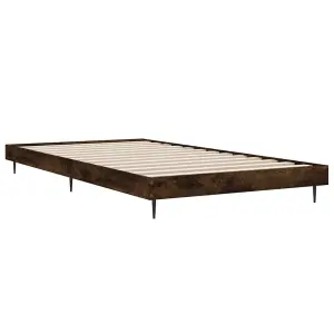 Berkfield Bed Frame Smoked Oak 90x190 cm 3FT Single Engineered Wood