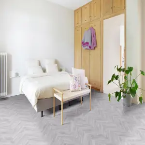 Grey Modern Wood Effect Anti-Slip Vinyl Flooring for Home, Shops, Offices, 4.0mm Thick Vinyl Sheet-7m(23') X 2m(6'6")-14m²