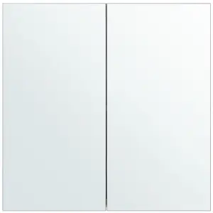 Bathroom Wall Mounted Mirror Cabinet 60 x 60 cm White NAVARRA