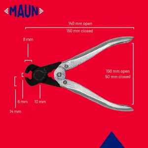 Maun End Cutting Plier For Hard Wire 150 mm