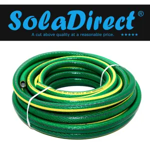 Garden Hose Pipe, 25 m / 82 ft Long, Premium Non-Kinking Reinforced 6 Layer Non-Toxic 1/2" Watering Irrigation Hosepipe (Green)