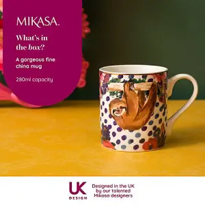 Mikasa Wild At Heart Sloth Print 280ml Mug