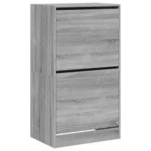 Berkfield Shoe Cabinet with 2 Flip-Drawers Grey Sonoma 60x42x108 cm