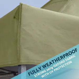 3x6m Beige Pop-Up Gazebo with Heavy Duty Frame and Water Resistance