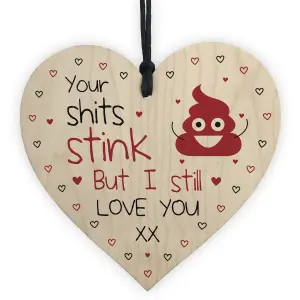 Funny Rude Valentines Day Anniversary Gift For Him Her Wood Heart Humour Boyfriend Girlfriend Husband Wife Gift