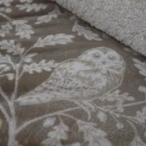 Woodland Owls Natural Fleece Duvet Cover Set