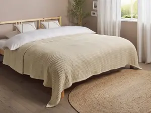 Bedspread CHAGYL Cotton 220 x 240 cm Beige