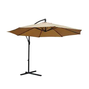 KCT Garden Parasol 3.5m Large Mocha Cantilever