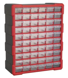 Sealey Cabinet Box 60 Drawer - Red/Black APDC60R