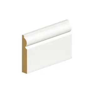 PACK OF 15 (Total 15 Units) - 14.5mm Thick Primed MDF Torus Skirting Board - 14.5mm (T) x 94mm (W) x 4200mm (L)