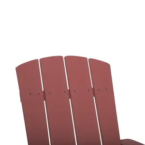 Garden Chair ADIRONDACK with Footstool Red