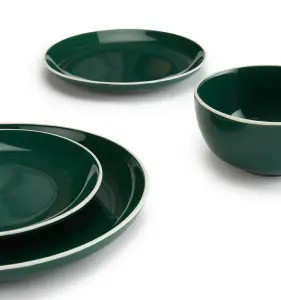 12 Piece Emerald Green Dinner Set