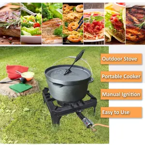 NJ GB-29 Large Gas Boiling Ring Cast Iron Burner Camping Stove Outdoor Catering LPG Cooker 8kW