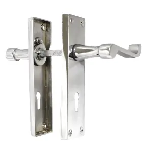 Door Handles Victorian Scroll Lever Lock - Chrome Pack 150 x 40mm