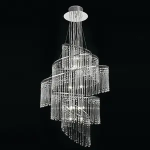 Ceiling Chandelier Pendant Light GLASS & CHROME 24x Bulb Feature Lamp Holder