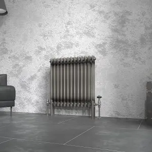 Right Radiators 600x605 mm Horizontal Traditional 2 Column Cast Iron Style Radiator Raw Metal