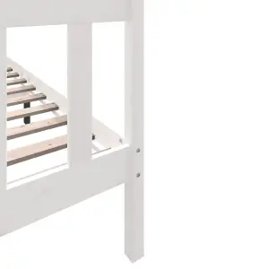 Berkfield Bed Frame White Solid Wood Pine 160x200 cm 5FT King Size