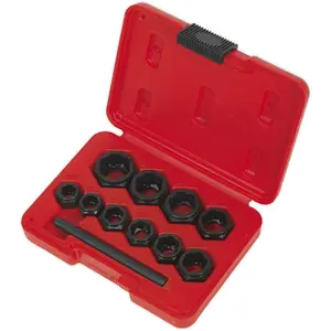 11 Piece Spanner Type Bolt Extractor Set - Reverse Spiral Flutes - Low Profile