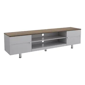 AVF Whitesands 1.9m TV Stand (Satin Grey & Wood)