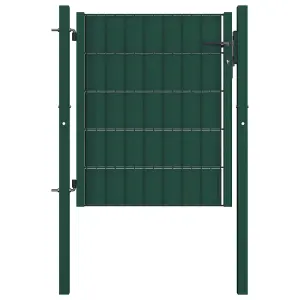 Berkfield Fence Gate PVC and Steel 100x81 cm Green