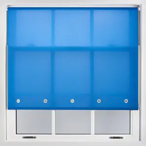 Trimmable Daylight Roller Blind with Round Eyelet and Metal Fittings from Furnished - Blue (W)120cm x (L)210cm