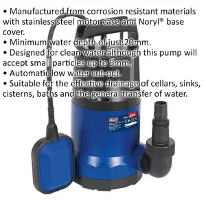 Submersible Water Pump - 167L/Min - Automatic Cut-Out - 500W Motor - 230V