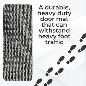 Door Mat - Anthracite -  Low Profile 5mm Thick - Washable - Non Slip Rubber Backing - Heavy Duty - Indoor - 40cm x 60cm