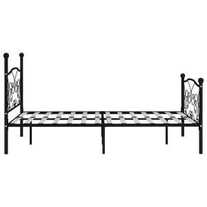 Berkfield Bed Frame with Slatted Base Black Metal 120x200 cm