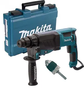 Makita 110v SDS + 3 Mode Rotary Hammer Drill HR2630 Heavy Duty + Chuck + Adaptor