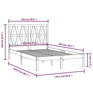 Berkfield Bed Frame Solid Wood Pine 120x200 cm